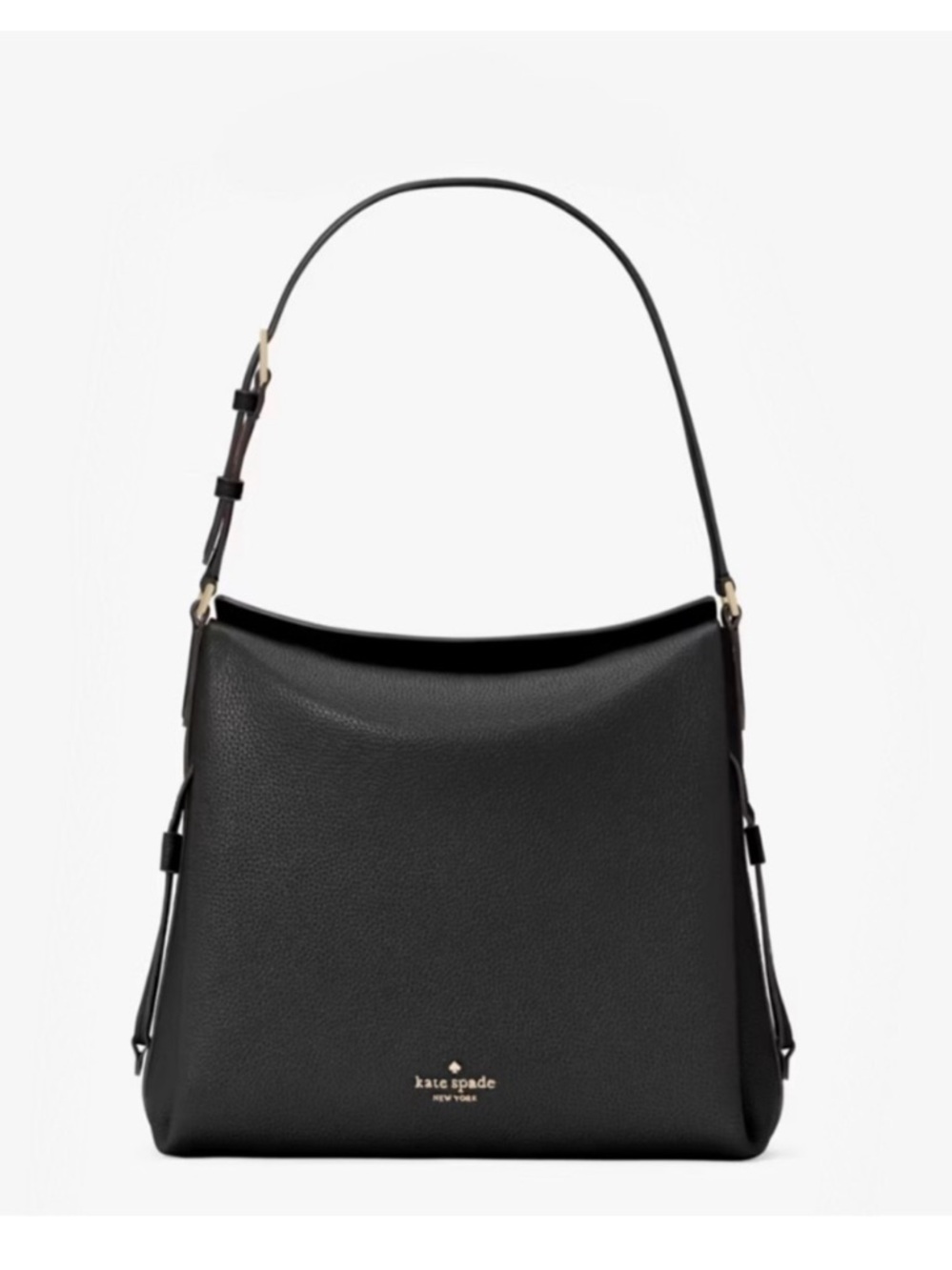 Kate Spade Dumpling Pebbled Leather Large Shoulder Bag Black